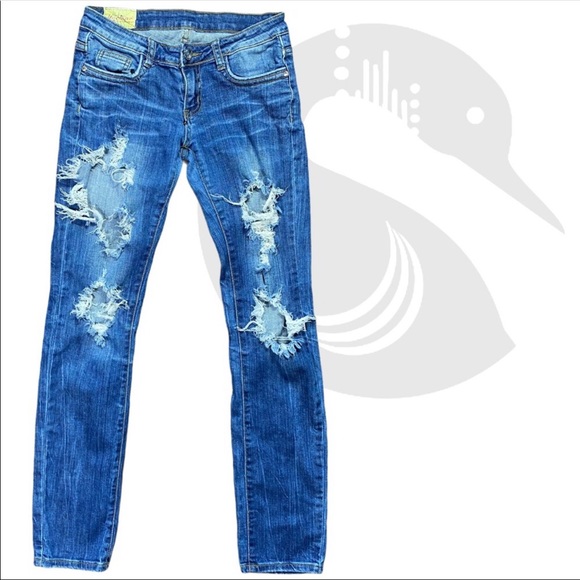 Machine Denim - Machine Super Distressed Worn In Jeans 28